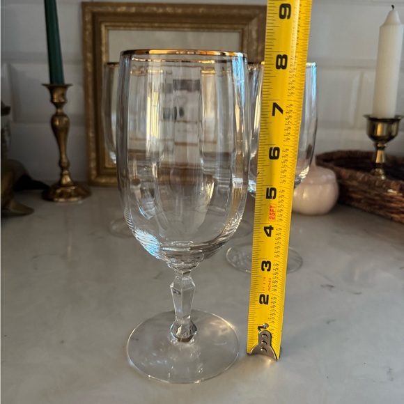 Gorham Crystal Golden Sunset Iced Tea Glasses 8” Set of 4 - Picture 8 of 9